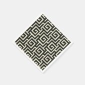 Serviette En Papier Clé grecque noir (Coin)