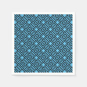 Serviette En Papier Clé grecque noire et bleue Motif (Devant)