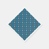 Serviette En Papier Clé grecque noire et bleue Motif (Coin)