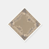 Serviette En Papier clé grise fleurie toile motif, (Coin)
