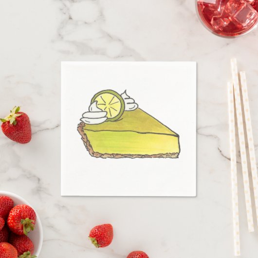 Serviette En Papier Clé Lime Keylime Pie Slice Food Dessert (En situation)