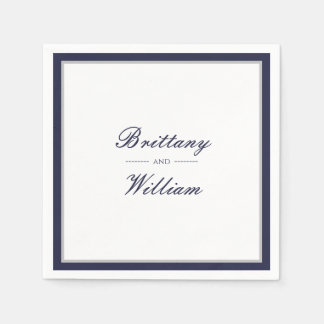 Serviette En Papier Clé Marine Bleu Gris Mariée et serviettes de chamb