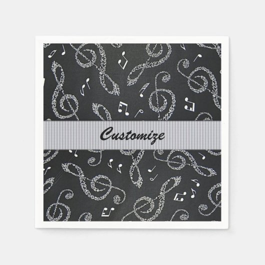 Serviette En Papier Clefs en Arbre Noir Stylo Personnaliser Napkins (Devant)