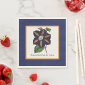 Serviette En Papier Clematis Star of India Illustration botanique (En situation)
