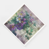 Serviette En Papier Clematis Vine Écriture Ephémère Découpage (Coin)