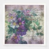 Serviette En Papier Clematis Vine Écriture Ephémère Découpage (Devant)