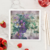 Serviette En Papier Clematis Vine Écriture Ephémère Découpage (En situation)