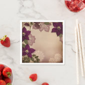 Serviette En Papier Clematis vintage de prune (En situation)