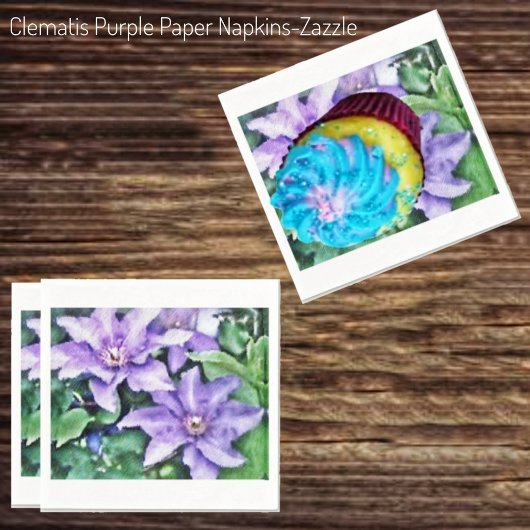 Serviette En Papier Clematis violet