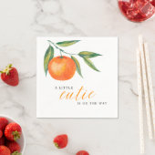 Serviette En Papier Clementine Watercolor "Cutie" Baby Shower (En situation)