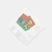 Serviette En Papier Clipart de chat et de poisson (Coin)
