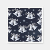 Serviette En Papier Cloches en argent de Noël (Devant)
