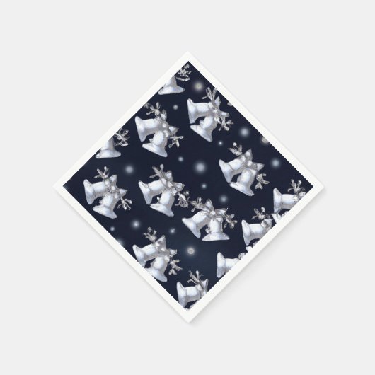Serviette En Papier Cloches en argent de Noël (Coin)
