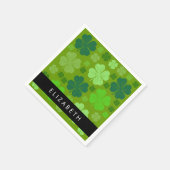 Serviette En Papier Cloches Vertes, Cloches Lucky, Votre Nom (Coin)