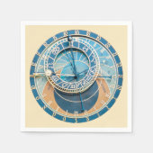 Serviette En Papier Closeup on Prague Astronomical Clock, Czech R. (Devant)
