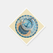 Serviette En Papier Closeup on Prague Astronomical Clock, Czech R. (Coin)