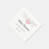 Serviette En Papier Clothesline fille mignonne Baby shower rose (Coin)