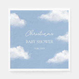 Serviette En Papier Cloud 9 Baby shower bleu Personnalisé