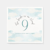 Serviette En Papier Cloud 9 Bleu et Blanc Mariage rêveur (Devant)