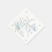 Serviette En Papier Cloud 9 Étoiles Dorées Bleu Aquarelle Enterrement  (Coin)