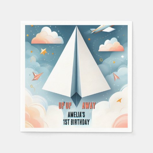 Serviette En Papier Cloud 9 Vols Enfants Sky Joy Avion 1er Anniversair (Devant)