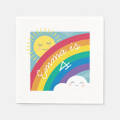 Serviette En Papier Cloud arc-en-ciel et serviettes d'anniversaire Sun (Devant)