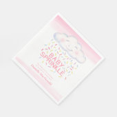 Serviette En Papier Cloud bonbon bébé saupoudrer d'aquarelle rose (Coin)