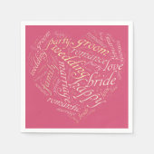 Serviette En Papier Cloud de mot mariage (Devant)