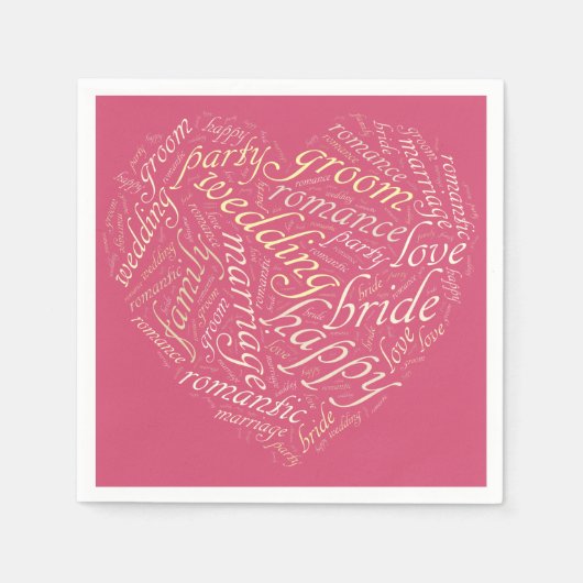 Serviette En Papier Cloud de mot mariage (Devant)