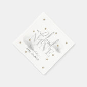 Serviette En Papier Cloud gris 9 étoiles d'or Baby shower d'aquarelle (Coin)