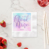 Serviette En Papier Cloud Neuf Baby shower fille (En situation)