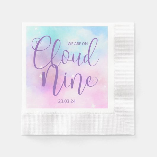 Serviette En Papier Cloud Neuf Baby shower fille (Devant)