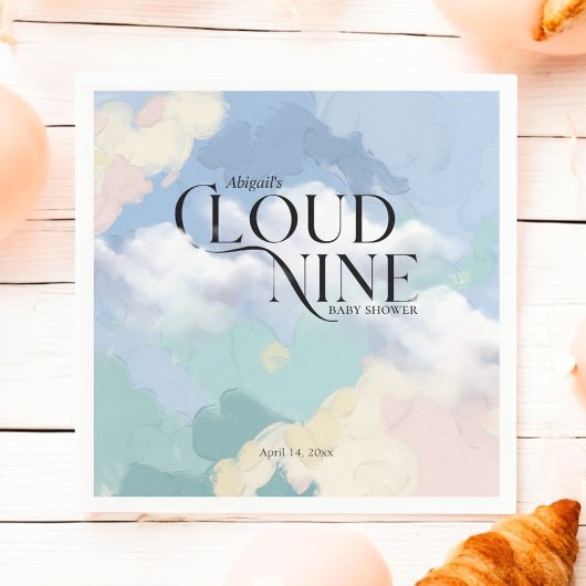 Serviette En Papier Cloud Neuf Élégant Baby shower Pastel