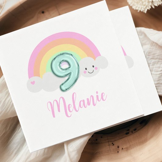 Serviette En Papier Cloud Nine 9th Birthday