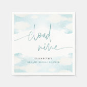 Serviette En Papier Cloud Nine Bleu et Blanc Shower de mariage de rêve (Devant)
