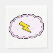 Serviette En Papier Cloud rose Jaune Éclair Serrure (Devant)