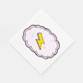 Serviette En Papier Cloud rose Jaune Éclair Serrure (Coin)