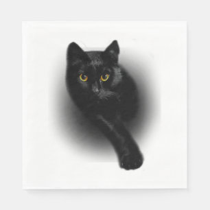 Serviette En Papier Clous de dépôt de chats noirs