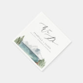 Serviette En Papier CLOVER Boho Rustic Mountain Lake Mariage (Coin)