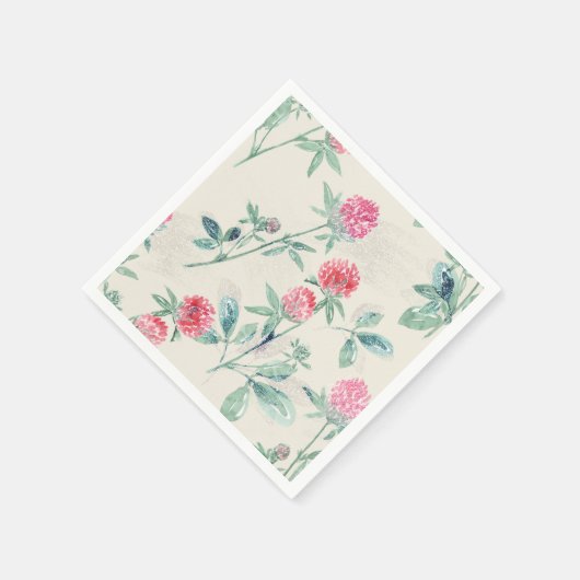 Serviette En Papier Clover, shamrock sur beige. (Coin)