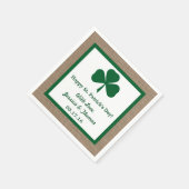 Serviette En Papier Clover vert & Burlap St. Patrick's Day (Coin)