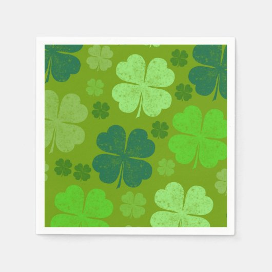 Serviette En Papier Clovers verts, Lucky Clovers, Saint Patrick's Day (Devant)