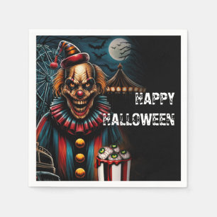 Serviette En Papier Clown de carnaval effrayant fête d'Halloween 