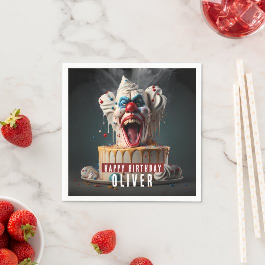 Serviette En Papier Clown effrayant thème personnalisable serviettes d (En situation)