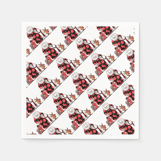 Serviette En Papier clown et amis prennent leur arc (Devant)