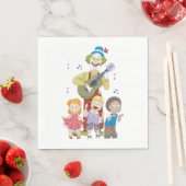 Serviette En Papier Clown Jouant La Guitare (En situation)