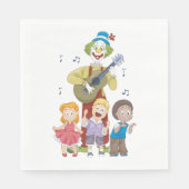 Serviette En Papier Clown Jouant La Guitare (Devant)