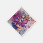 SERVIETTE EN PAPIER CLOWN MUSICAL ROSE (Coin)