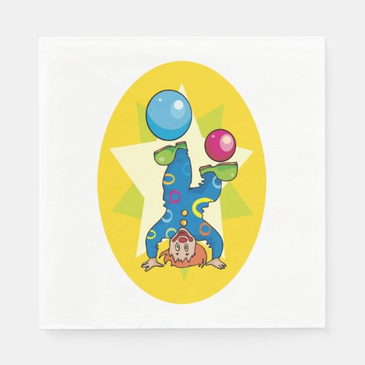 Serviette En Papier Clown sur sa tête (Devant)