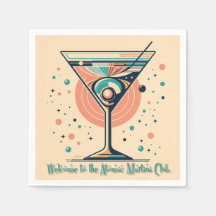 Serviette En Papier Club Atomic Martini Rétro Futuriste Espace Age